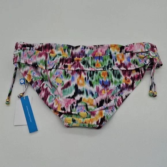 BLEU Rod Beattie Shirred Side Tie Hipster Bikini Bottom Multicolor 8 - Picture 7 of 10
